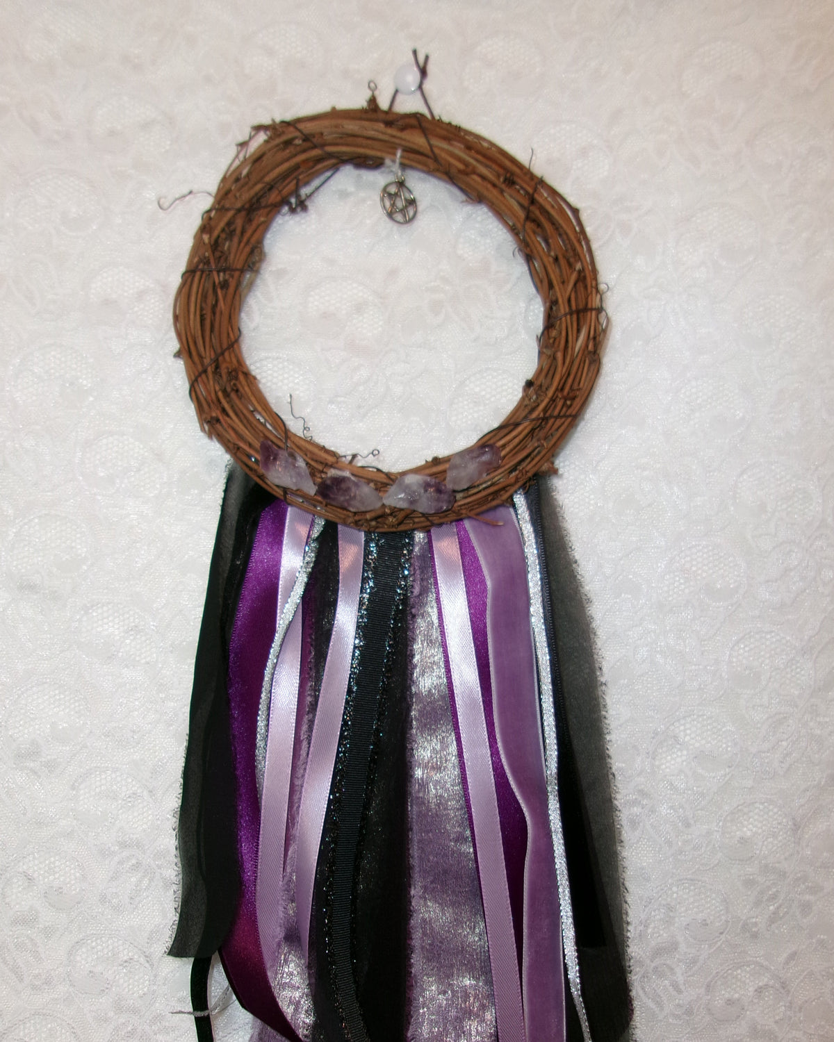 Silver Amethyst Pentacle Wreath