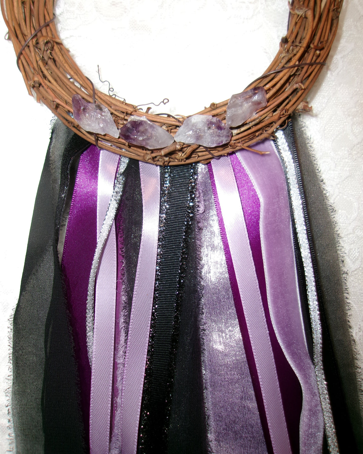 Silver Amethyst Pentacle Wreath